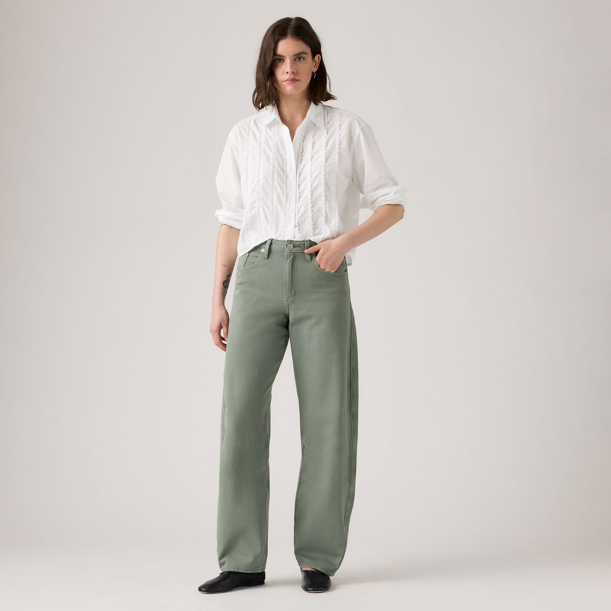 Levi's® Women's Baggy Dad Barrel Jeans Green Levi's PH