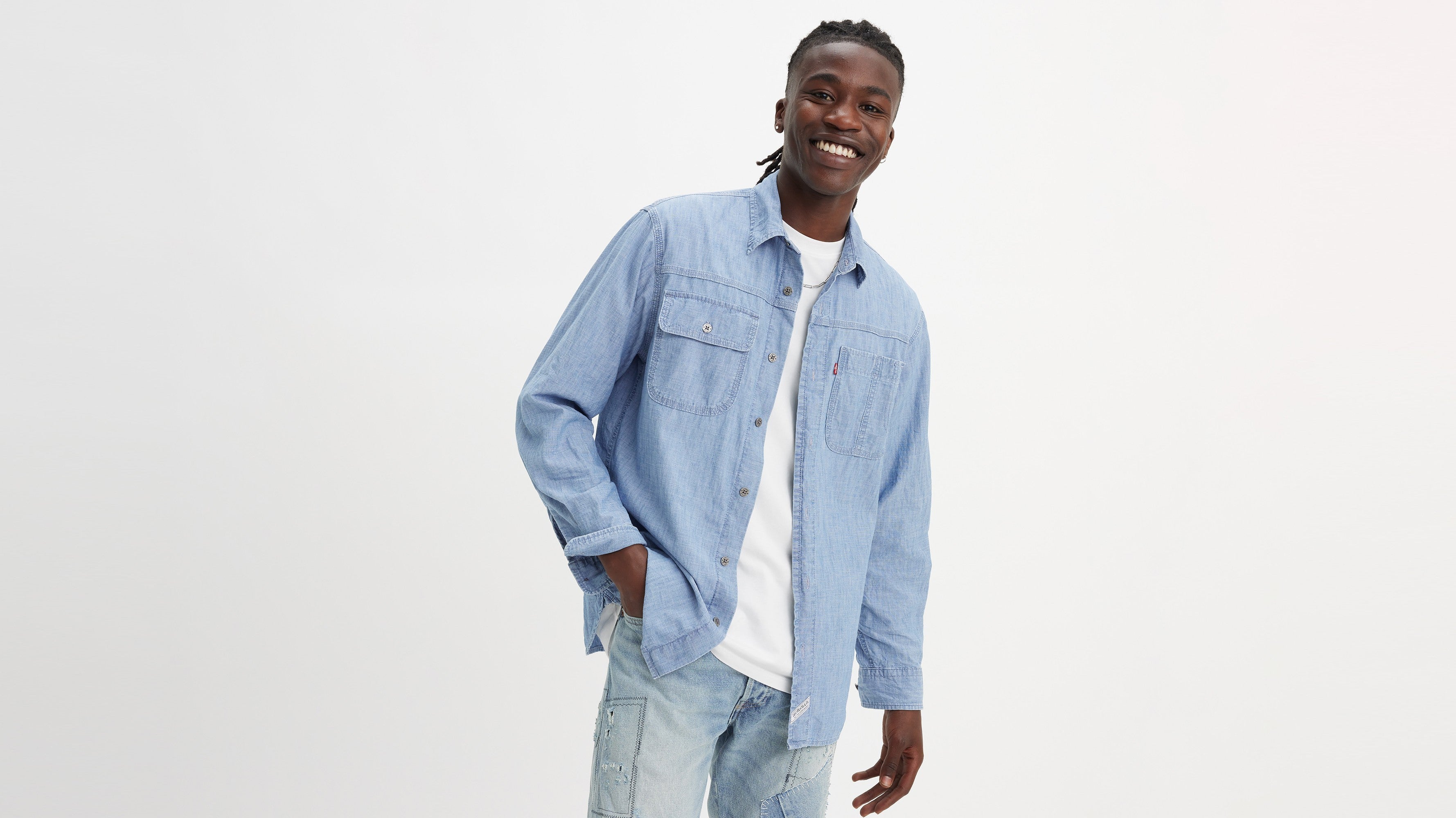 Levi's® Men's Long-Sleeve Auburn Worker Shirt Linde Chambray Levi's PH