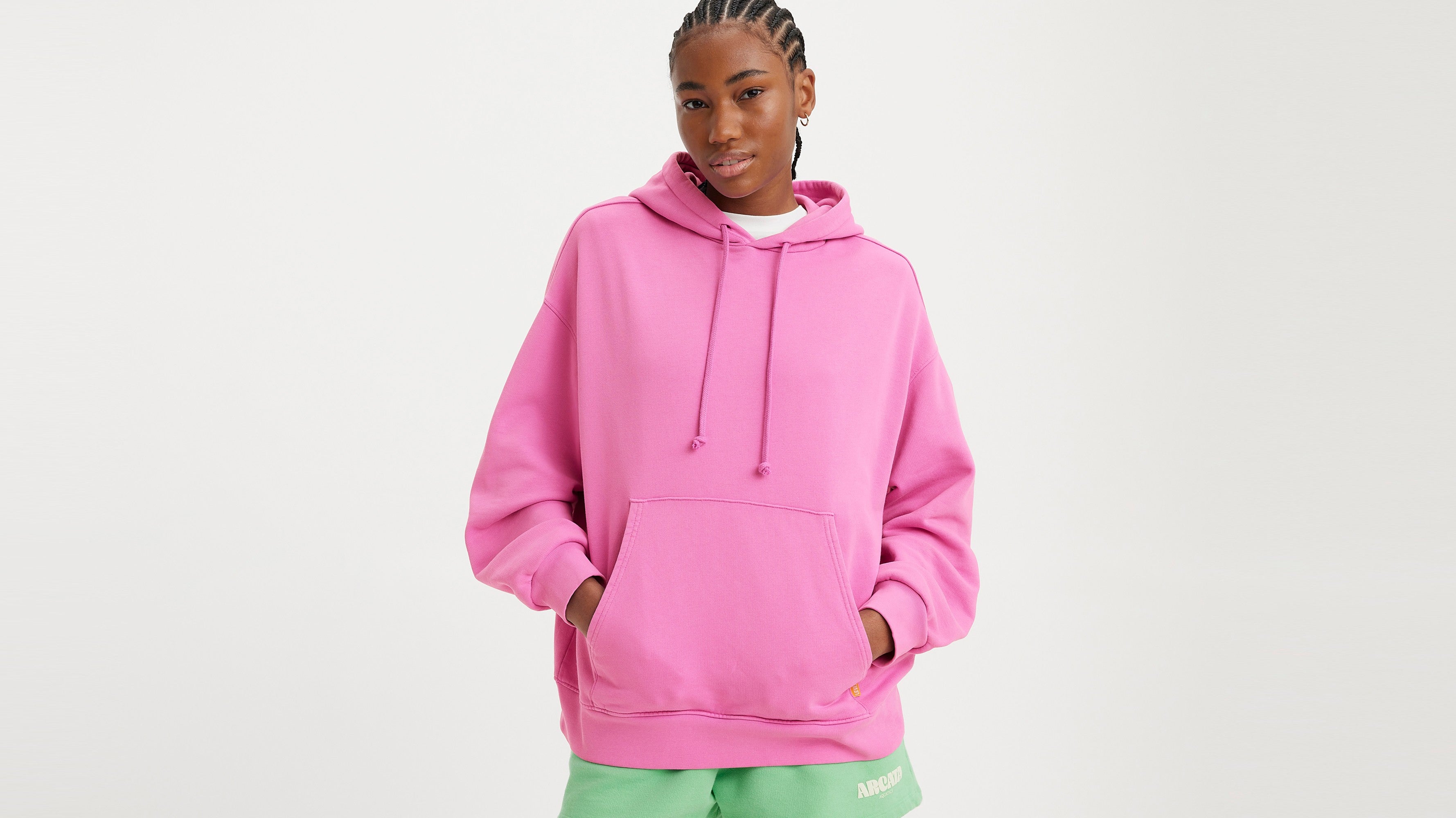 Levis pink hoodie sale