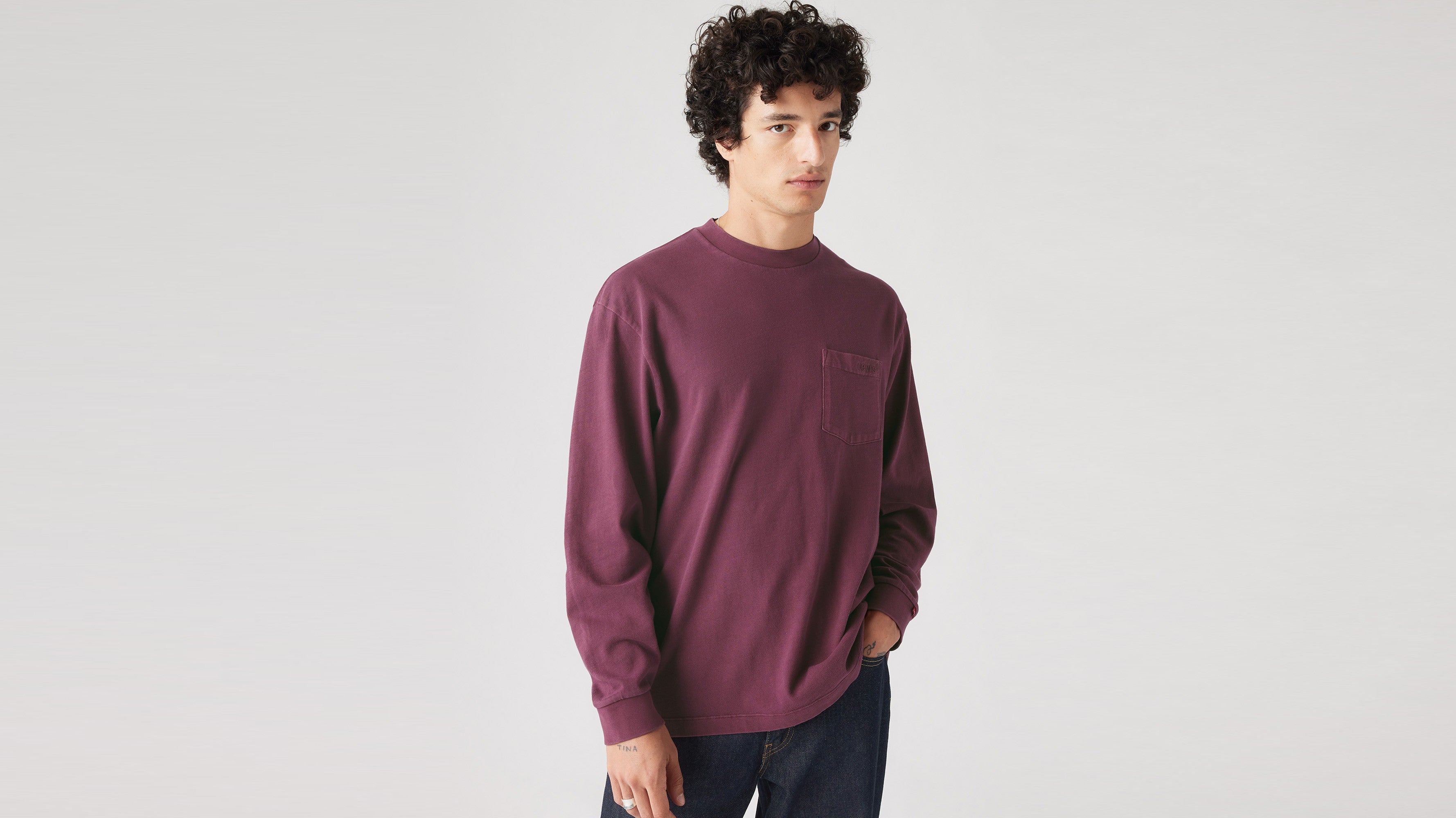 Levi's® Men's Long-Sleeve Authentic Pocket T-Shirt Fig Purple Levi's PH