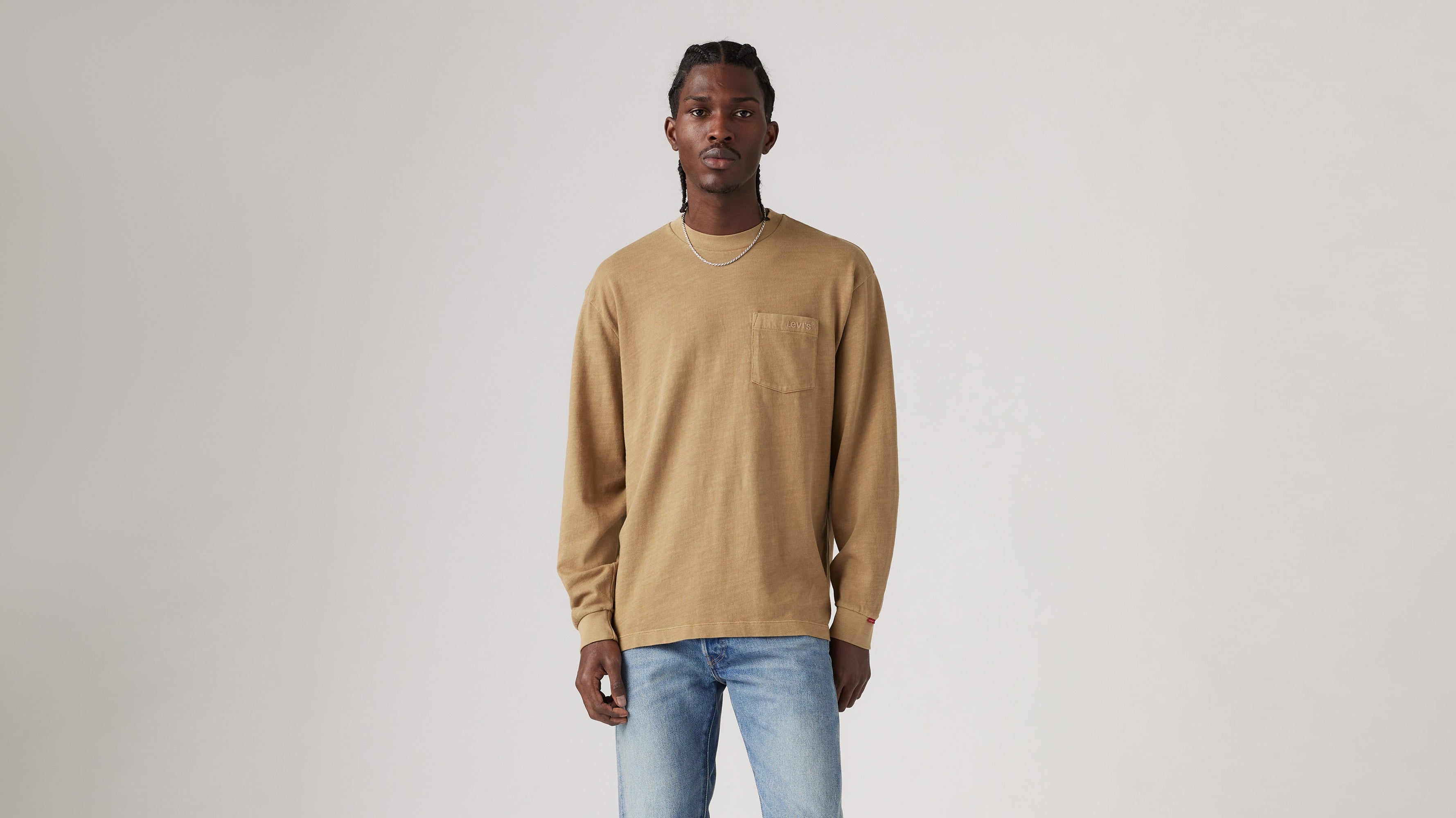 Levi's® Men's Long-Sleeve Authentic Pocket T-Shirt Ermine