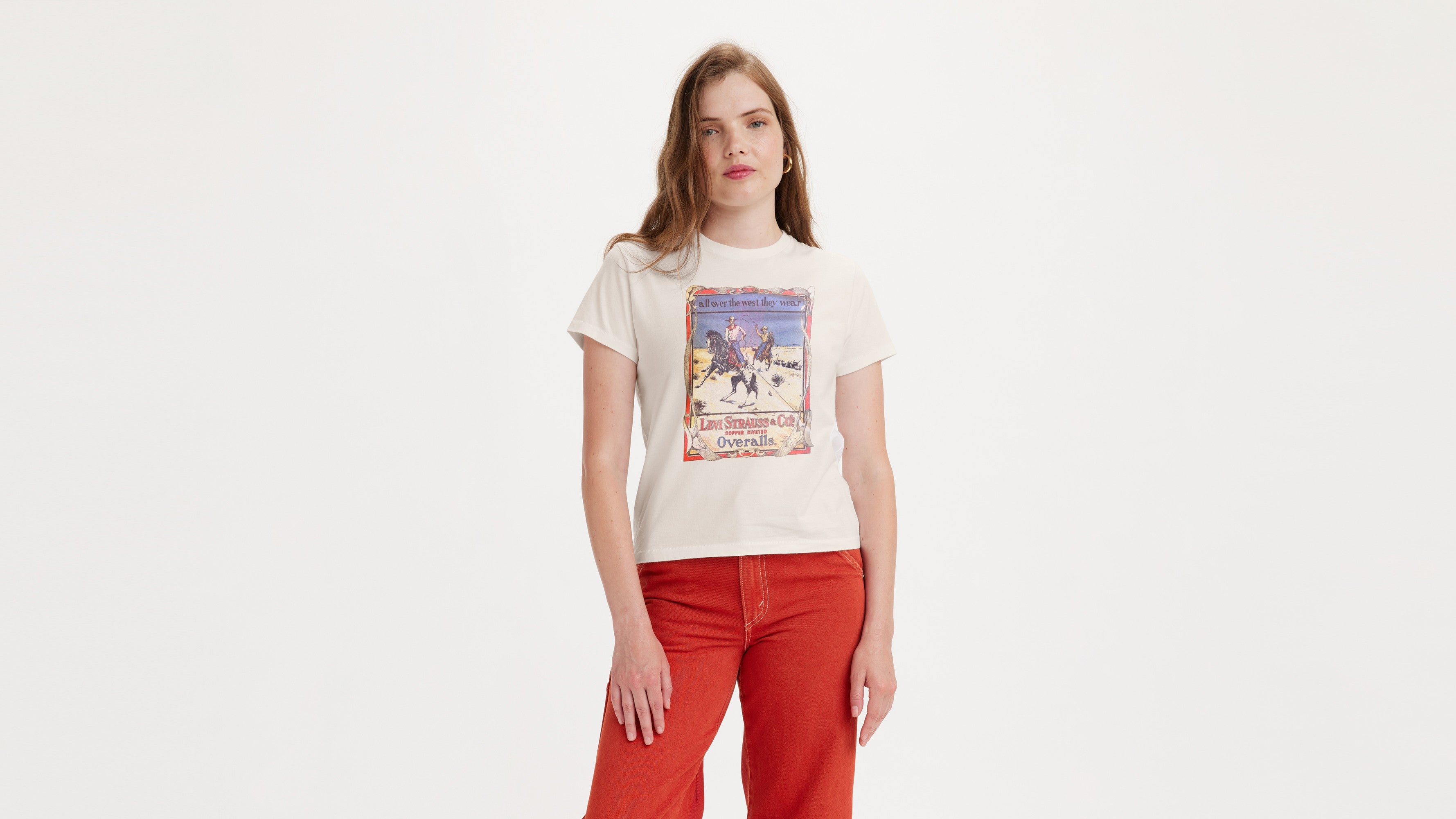 Levis® Womens Graphic Classic Tee Levis Overalls Poster Egret