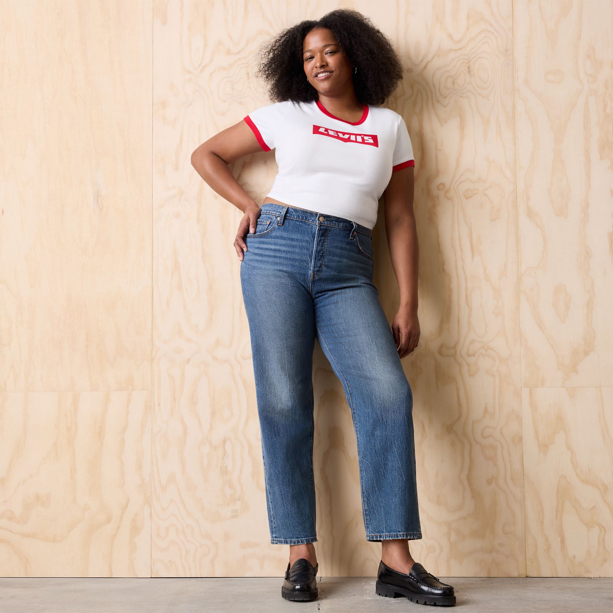 BEYONCÉ X LEVI’S® Graphic Essential Sporty Ringer Tee - White/Barbados ...