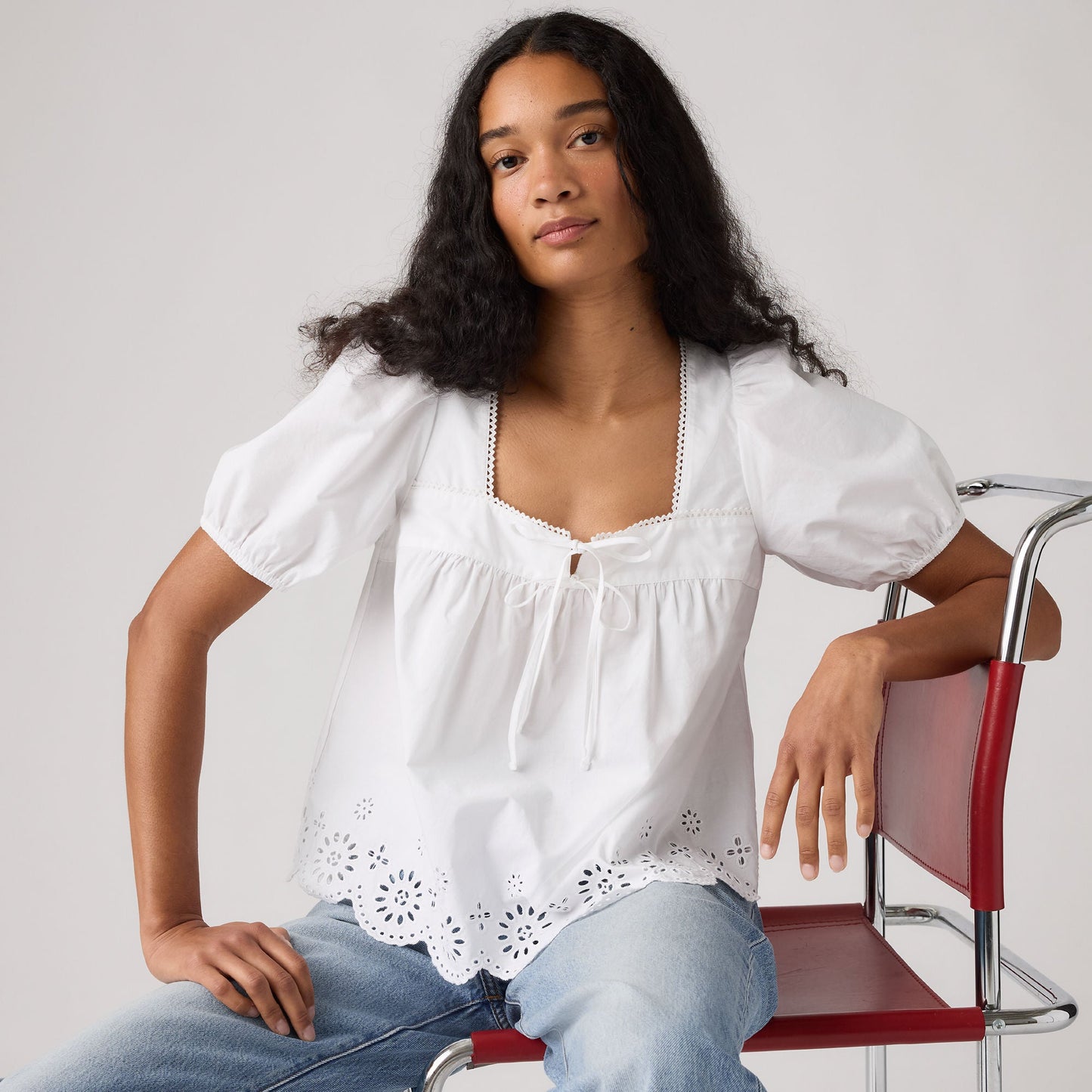 Levi's® Women's Darling Short-Sleeve Cutwork Blouse