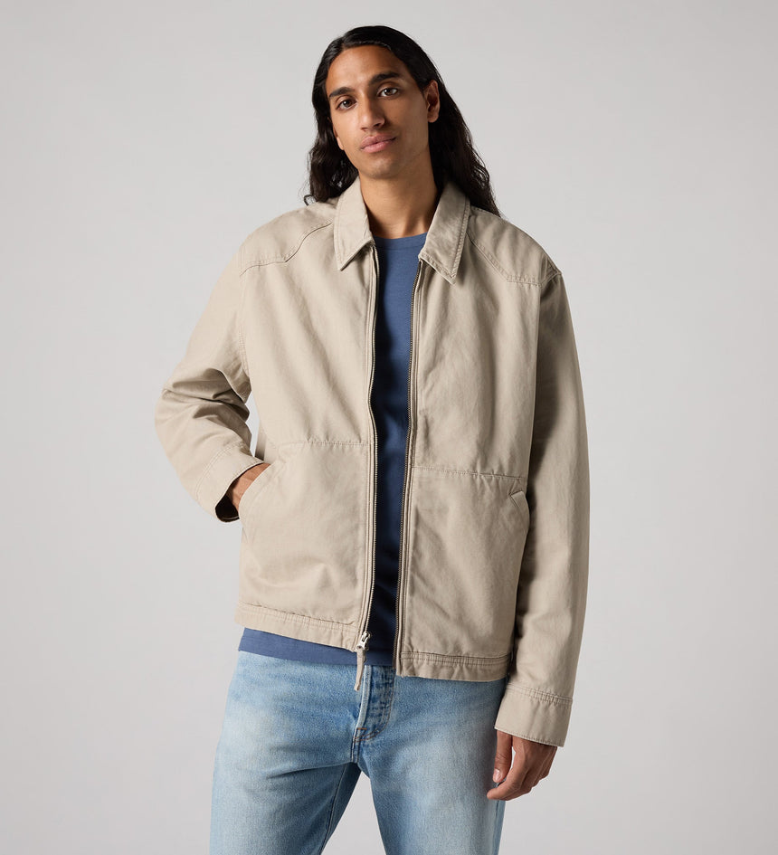 Denim Khaki Jacket Mens Classic Fit Khaki Oversized Denim Jean
