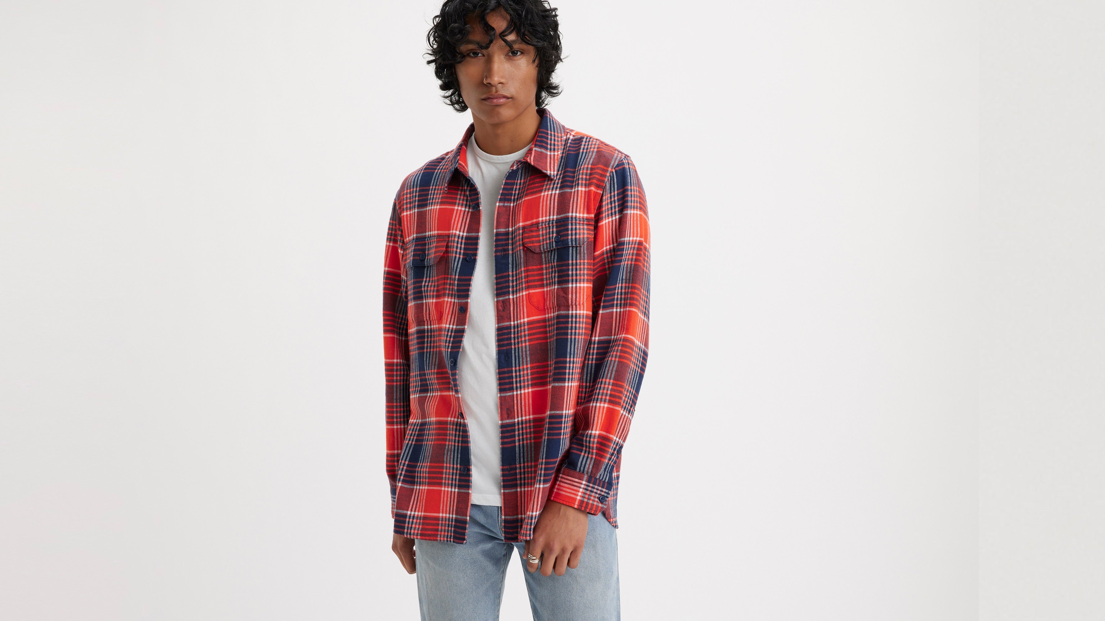 Levi's® Men's Jackson Worker Overshirt - Gunnar Plaid Rhythmic Red ...