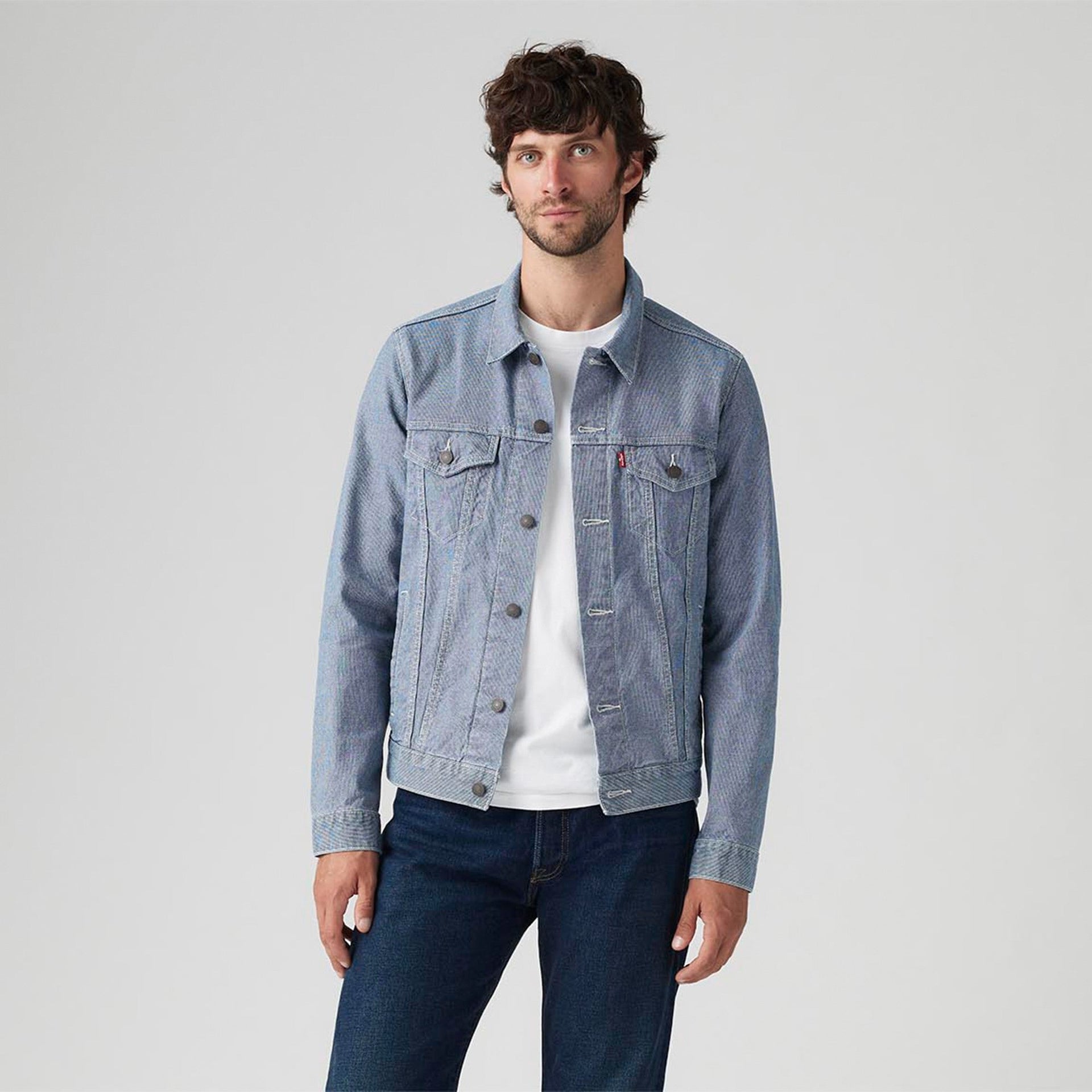 Trucker Jacket Off White Grey Denim Jacket UNIQLO Denim Trucker