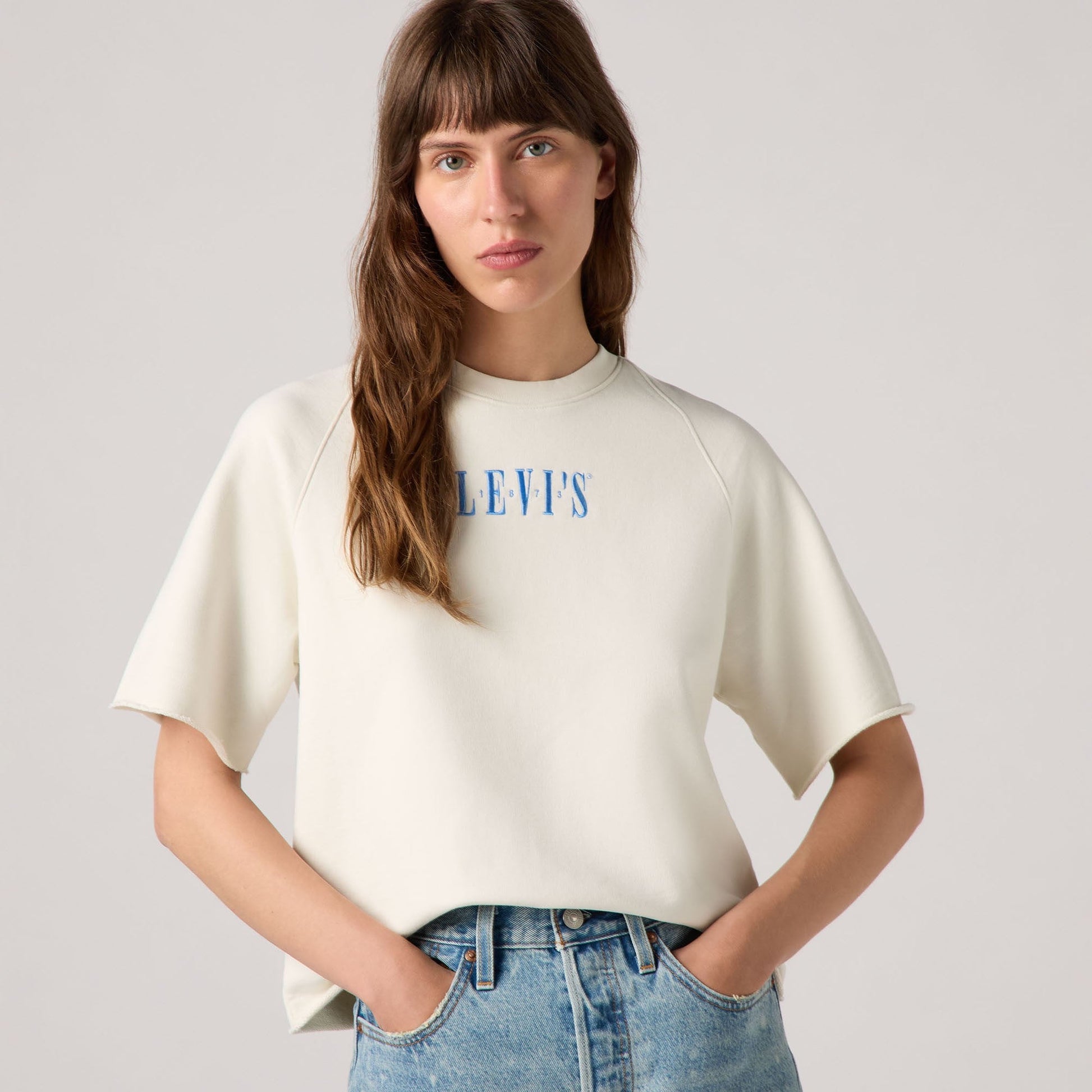 Levi's® Women's Diana Graphic Short-Sleeve Sweatshirt White