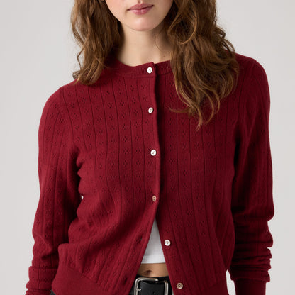 Levi's® Women's Supersoft Pointelle Crewneck Cardigan